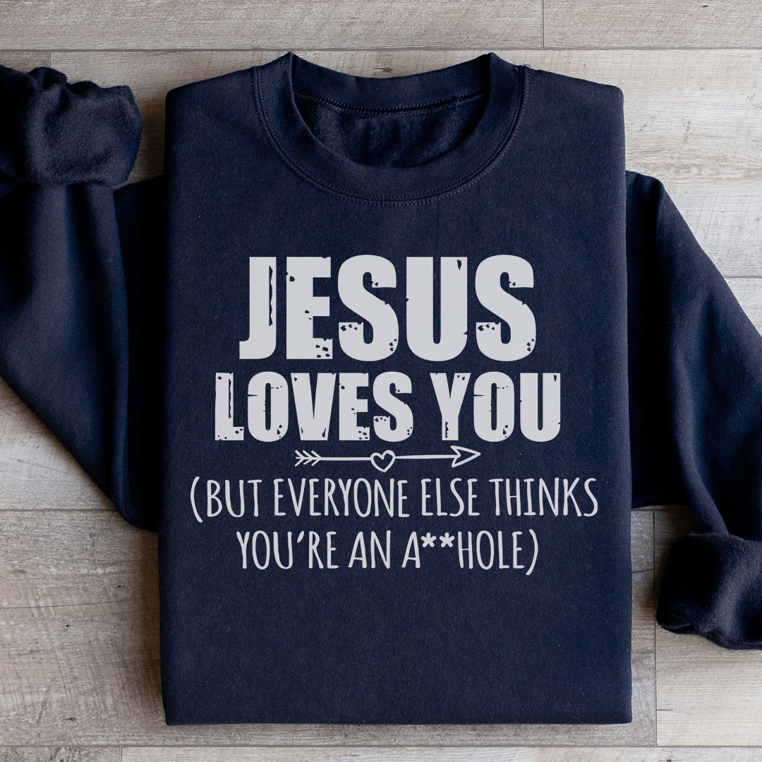 Cozy Jesus Loves You sweats featuring unique designs by top artists, made from soft cotton/poly fleece blend.