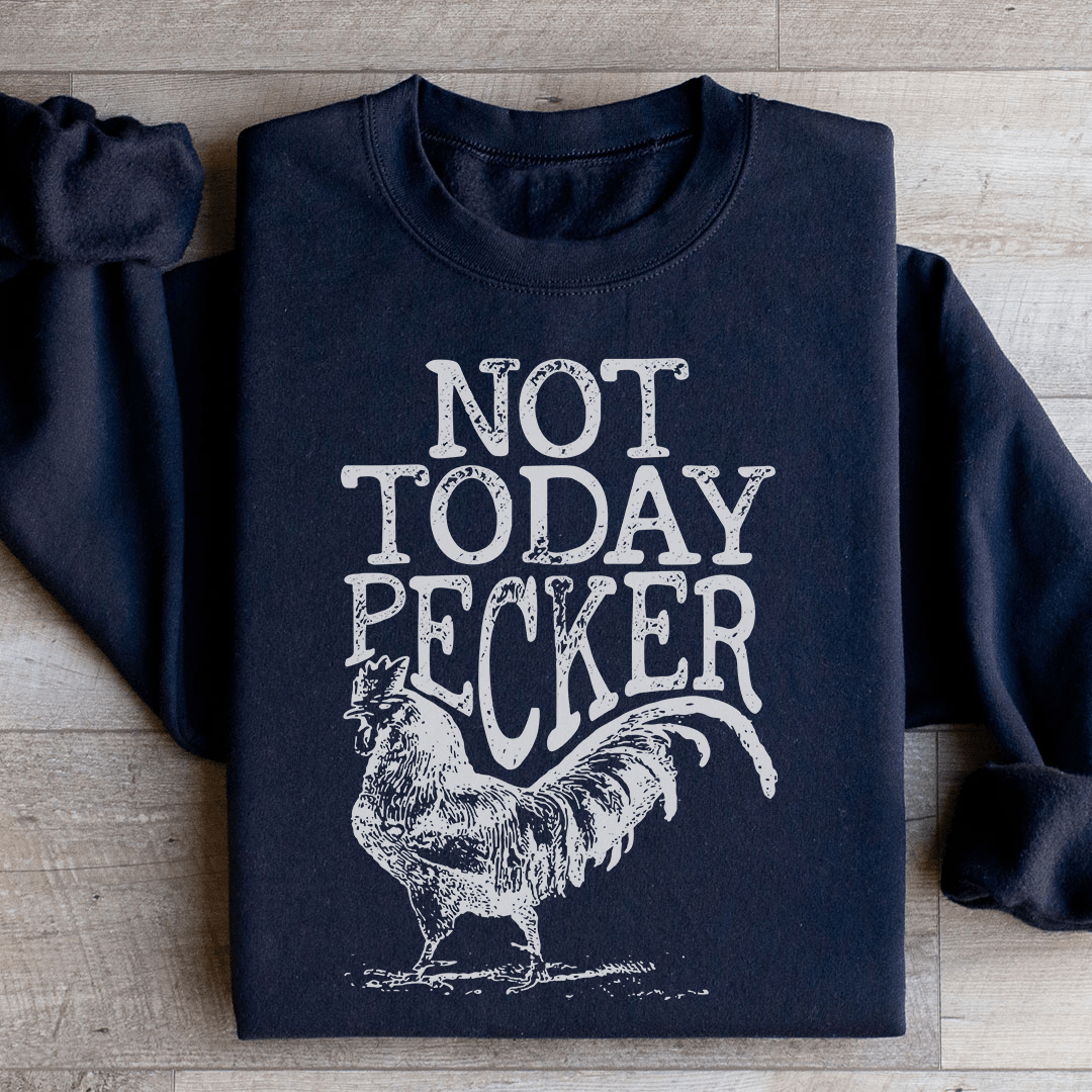 Not Today Pecker hoodie featuring a unique design by top artists, made from a warm cotton/poly fleece blend.