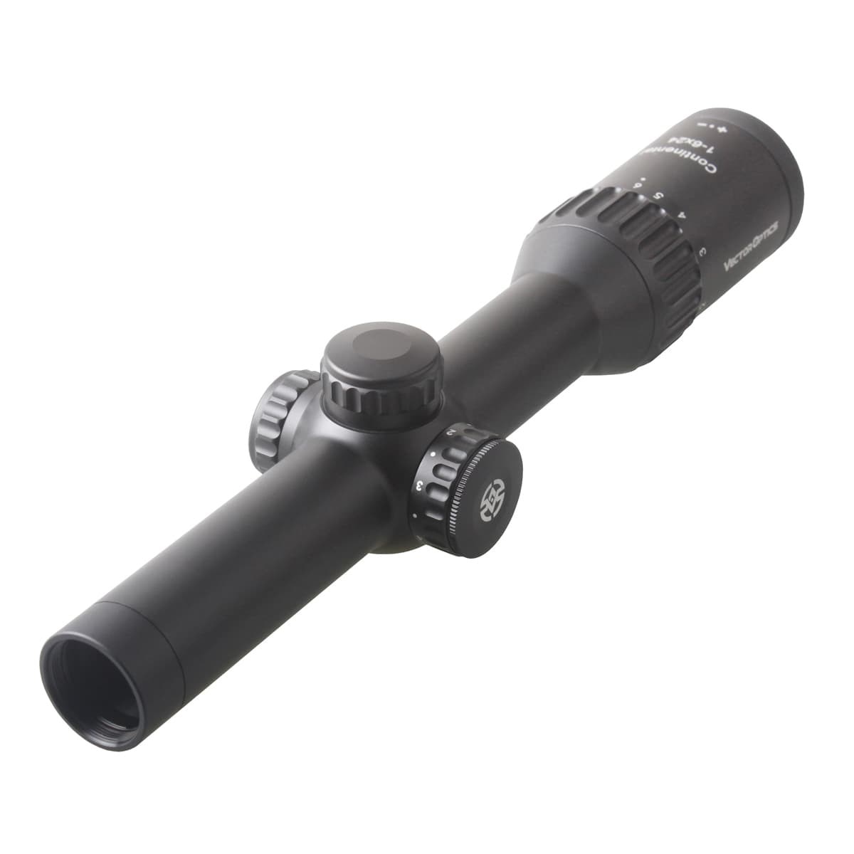 Optics Continental HD 1-6x24 Hunting Riflescope showcasing its sleek design and advanced optics features.