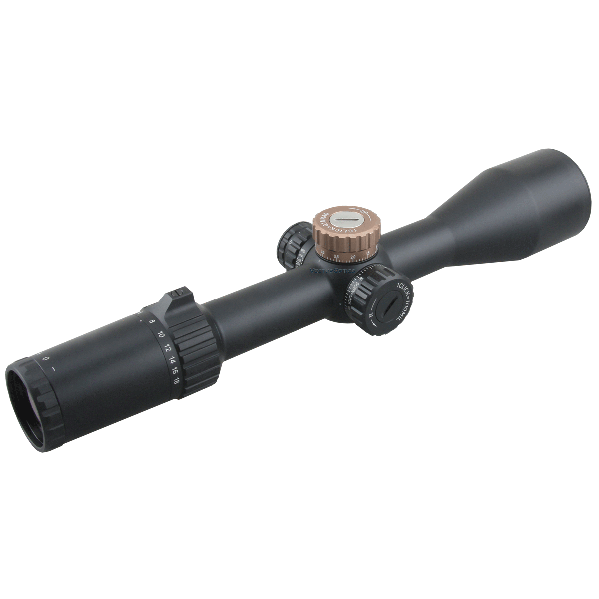 Optics Taurus 3-18x50 FFP Tactical Precision Riflescope showcasing its sleek design and illuminated reticle.