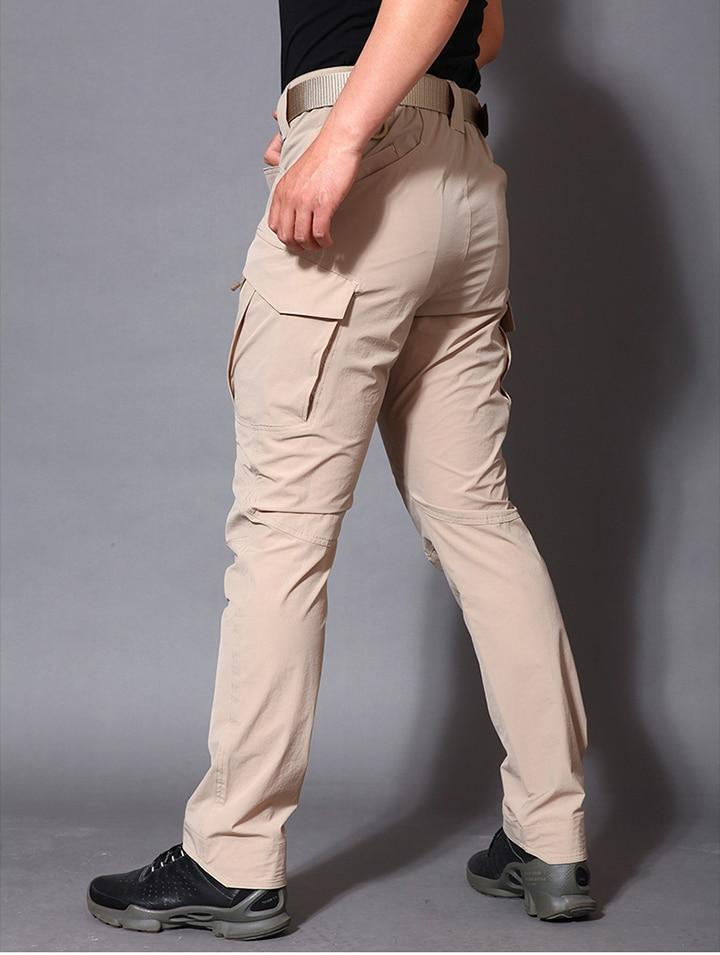 Men's Summer Lightweight Tactical Pants in various colors, showcasing waterproof and quick-dry features, ideal for outdoor activities.