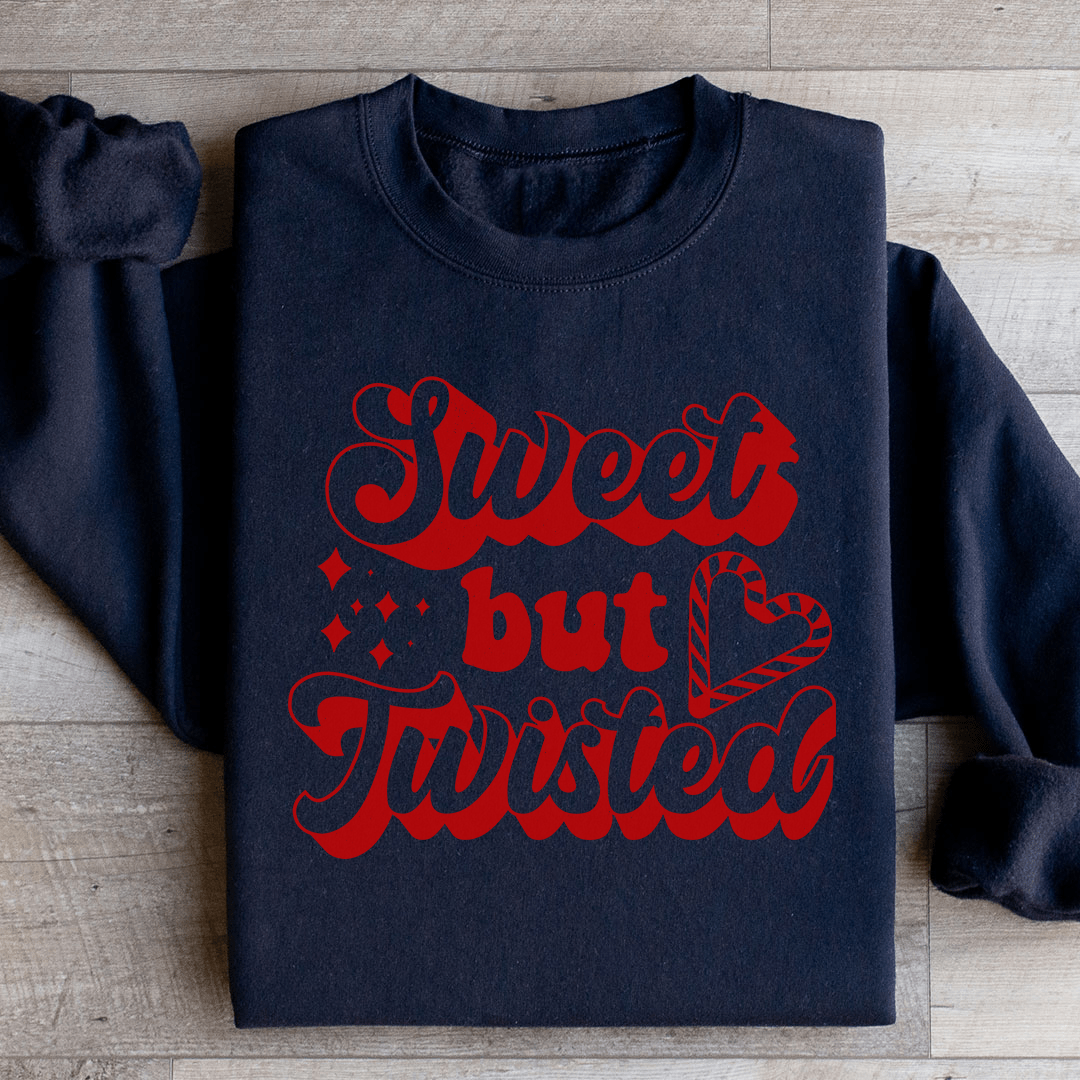 Sweet But Twisted hoodie featuring unique artistic designs, made from soft cotton/poly fleece blend for comfort and warmth.