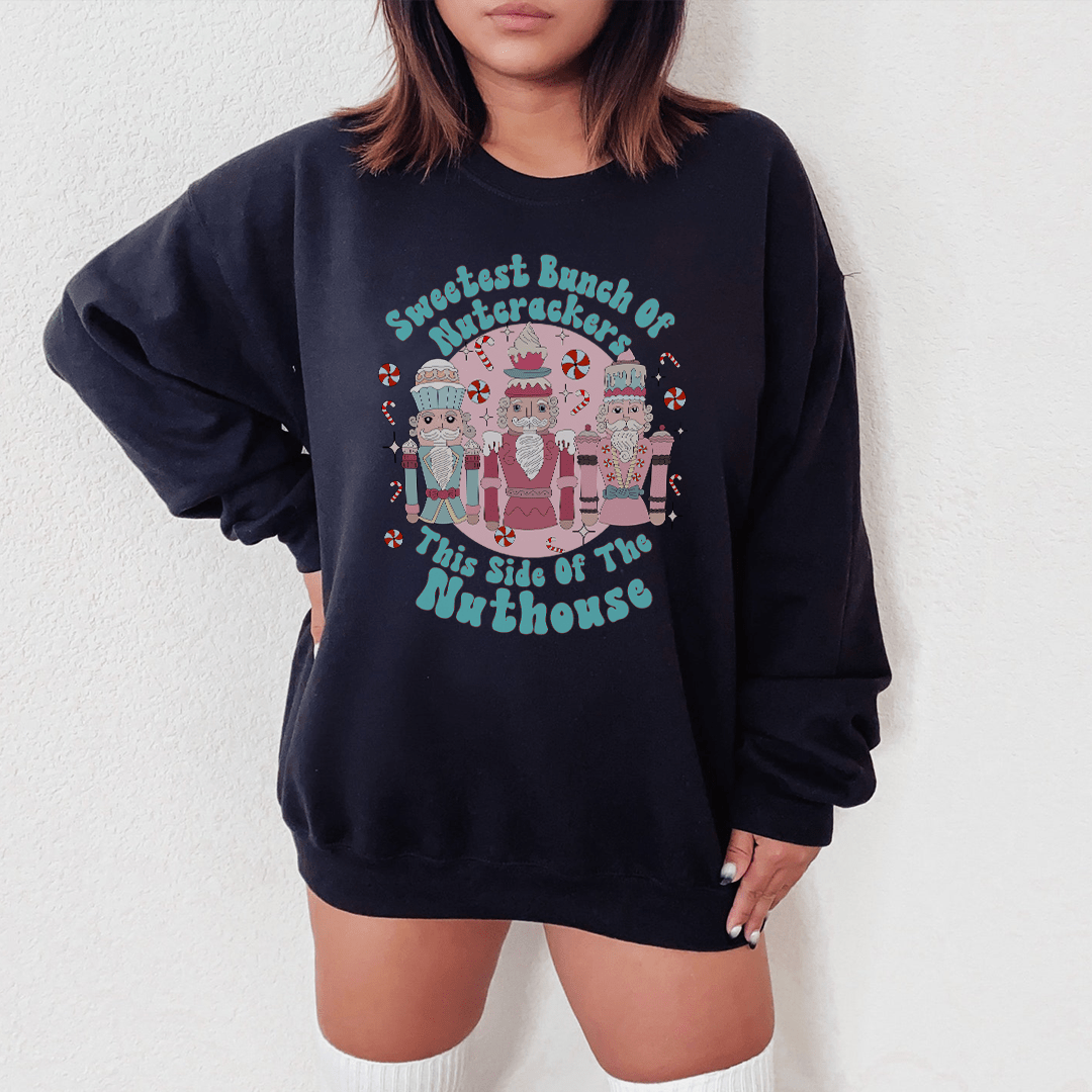 A cozy hoodie featuring unique nutcracker designs, made from a soft cotton/poly fleece blend.