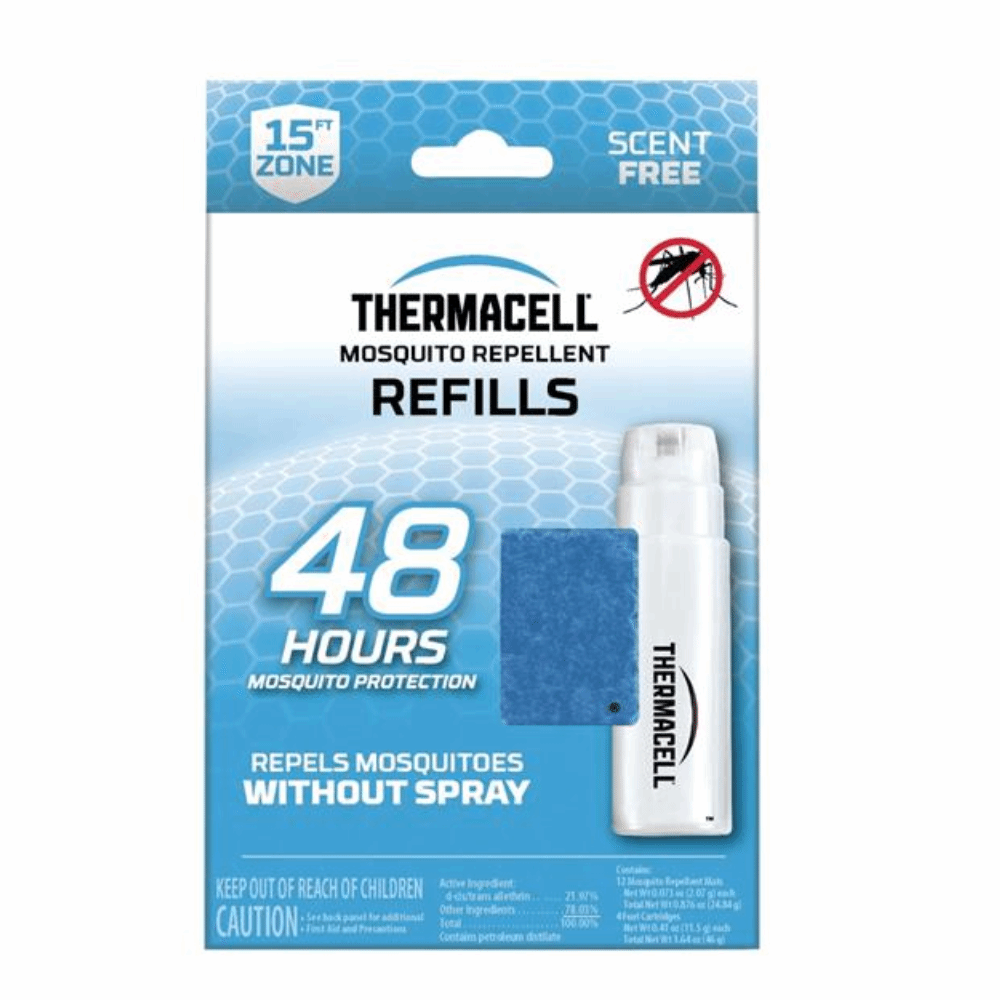 Thermacell Mosquito Repellent Refill Value Pack with mats and fuel cartridges for outdoor mosquito protection.