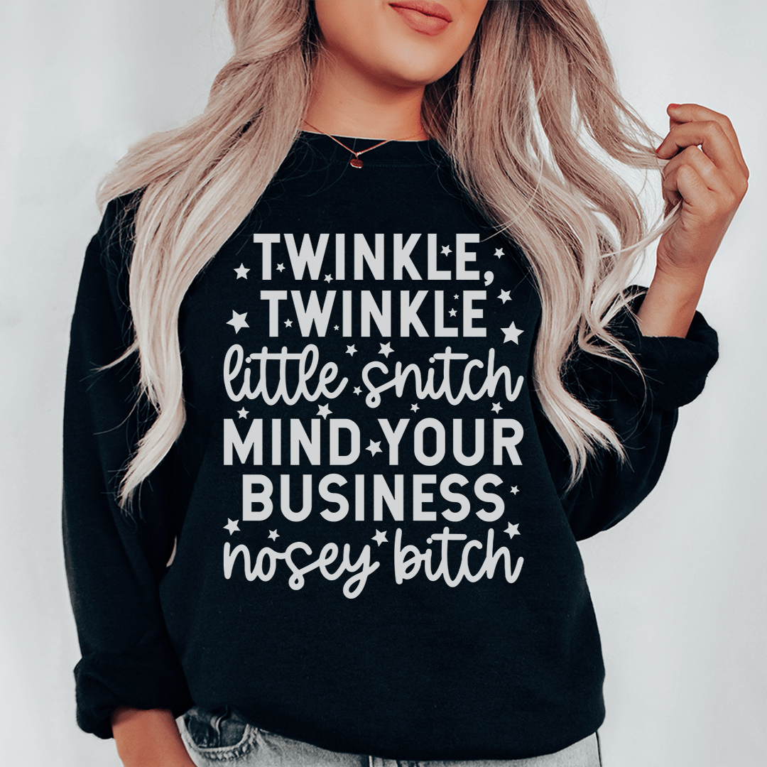 Twinkle Twinkle Little Snitch hoodie featuring cozy fleece lining and unique artistic design.