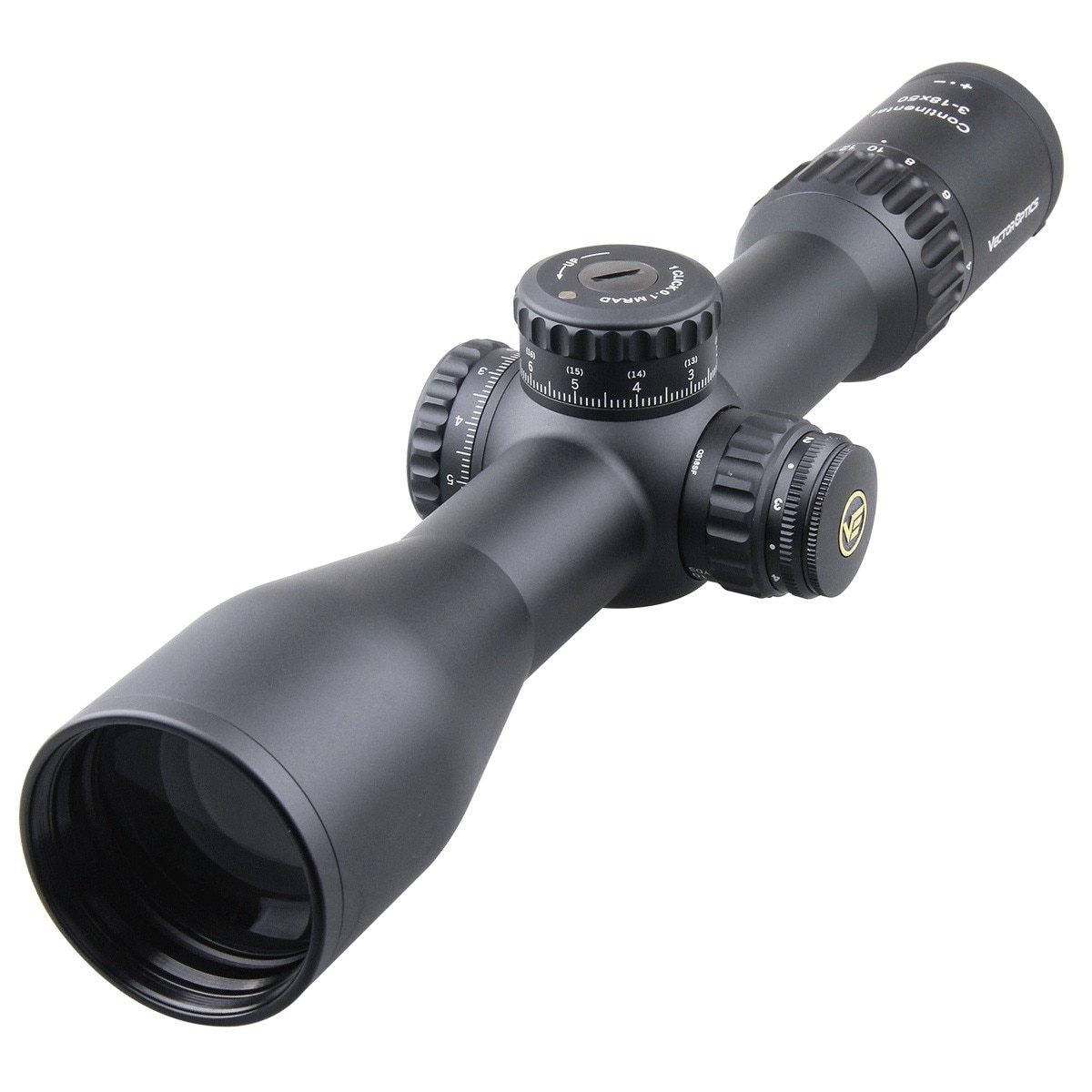 Vector Optics Continental FFP 34mm riflescope showcasing its tactical design and multiple magnification options.
