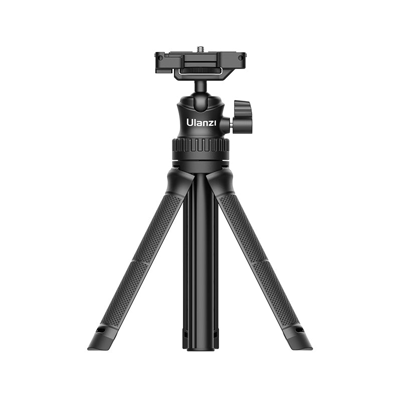 A 2-in-1 multifunctional extendable tripod with a phone clip, showcasing its lightweight design and adjustable features.