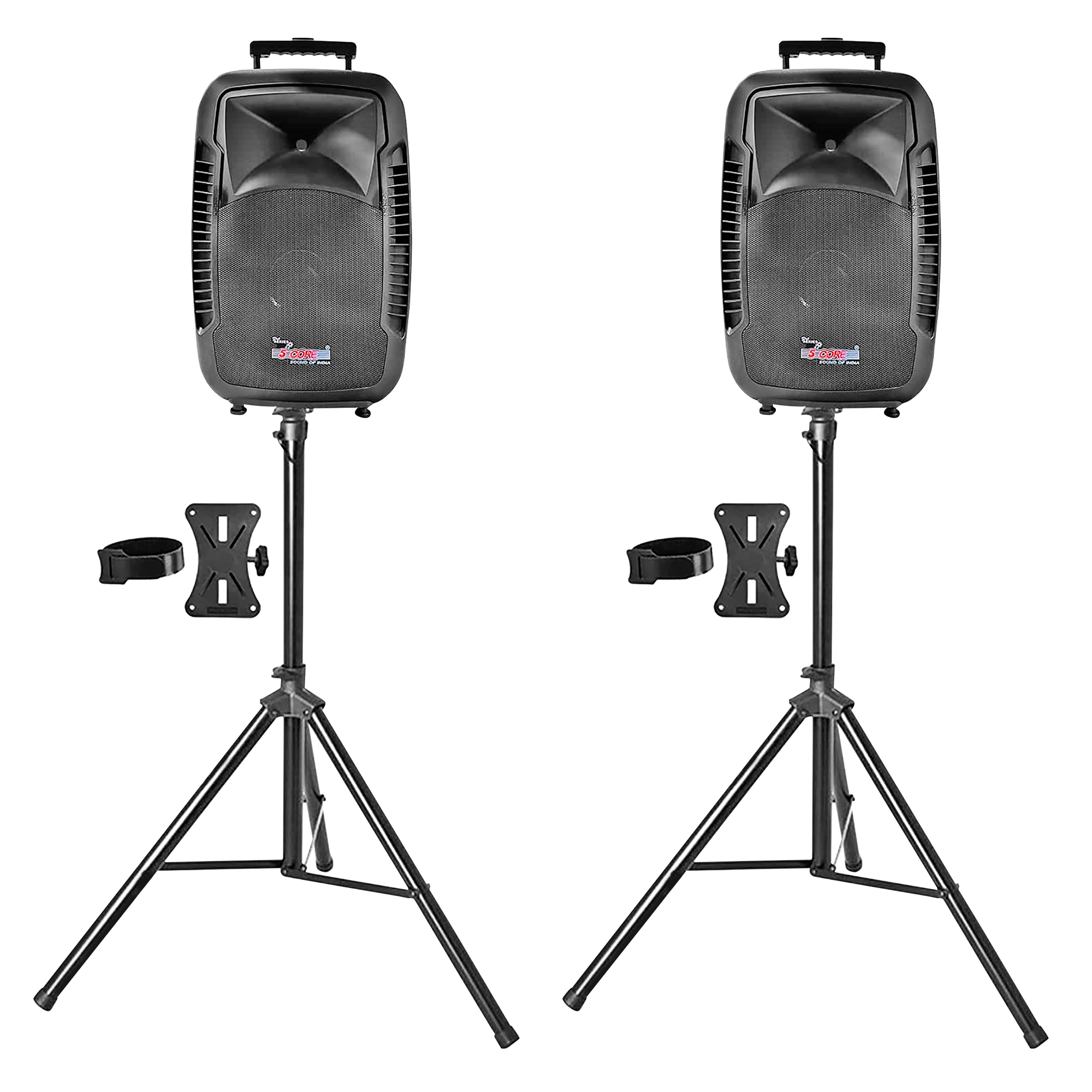 5 Core 15 Inch PA DJ Speaker 2 Pack, showcasing powerful subwoofers designed for high-quality sound in various events.