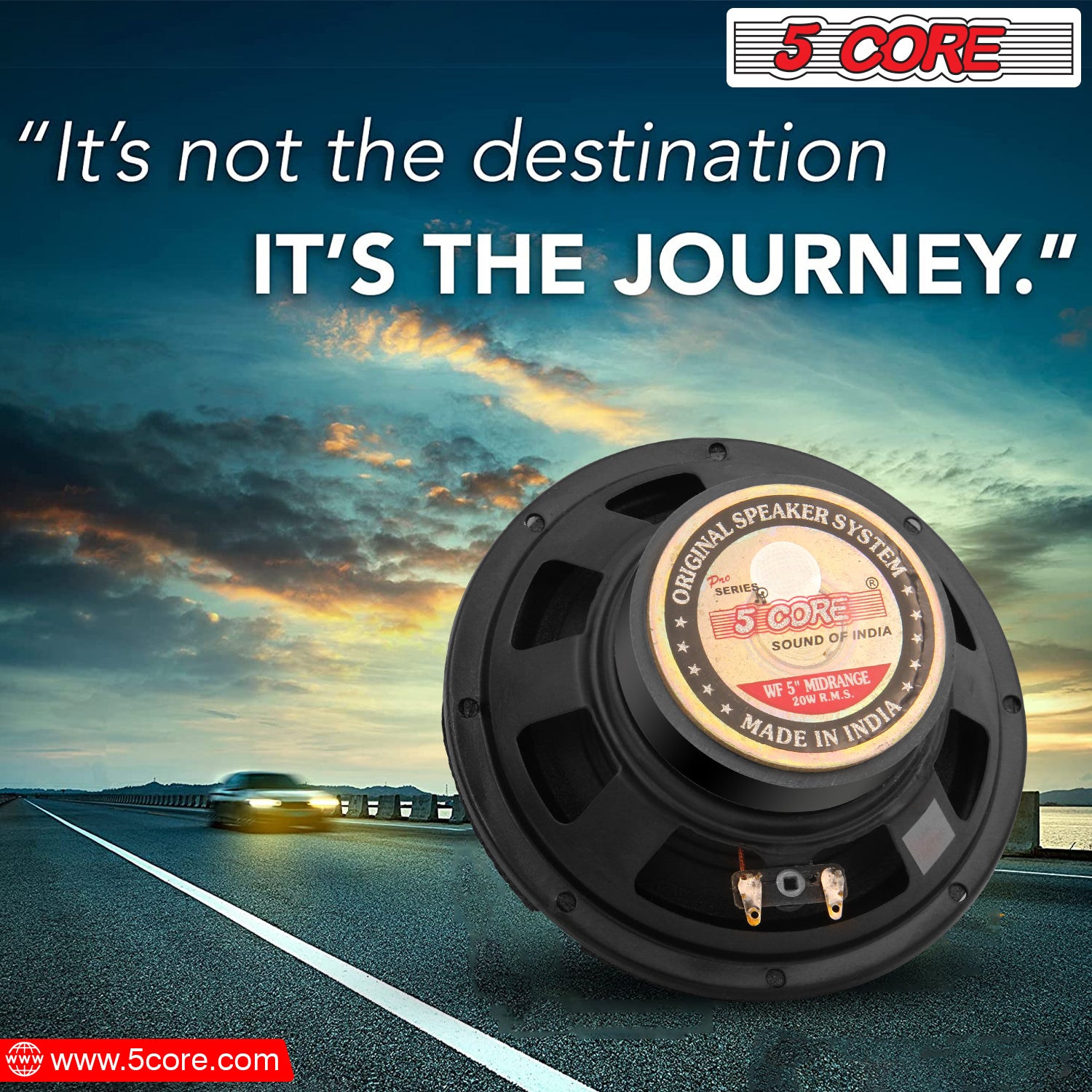 5 Core 5 Inch Midrange Speakers showcasing durable construction and advanced design for superior sound quality.