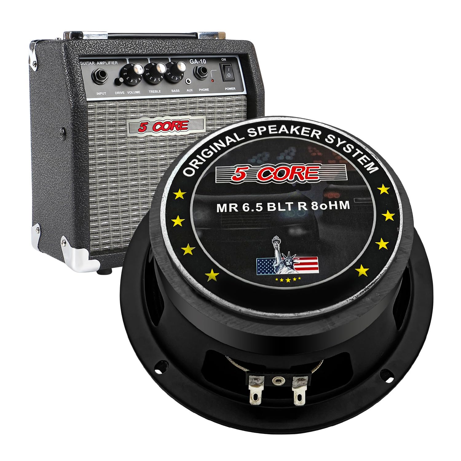 5 CORE 8 Inch Guitar Raw Speakers showcasing a robust design with a 30 Oz magnet, ideal for amplifier cabinets.