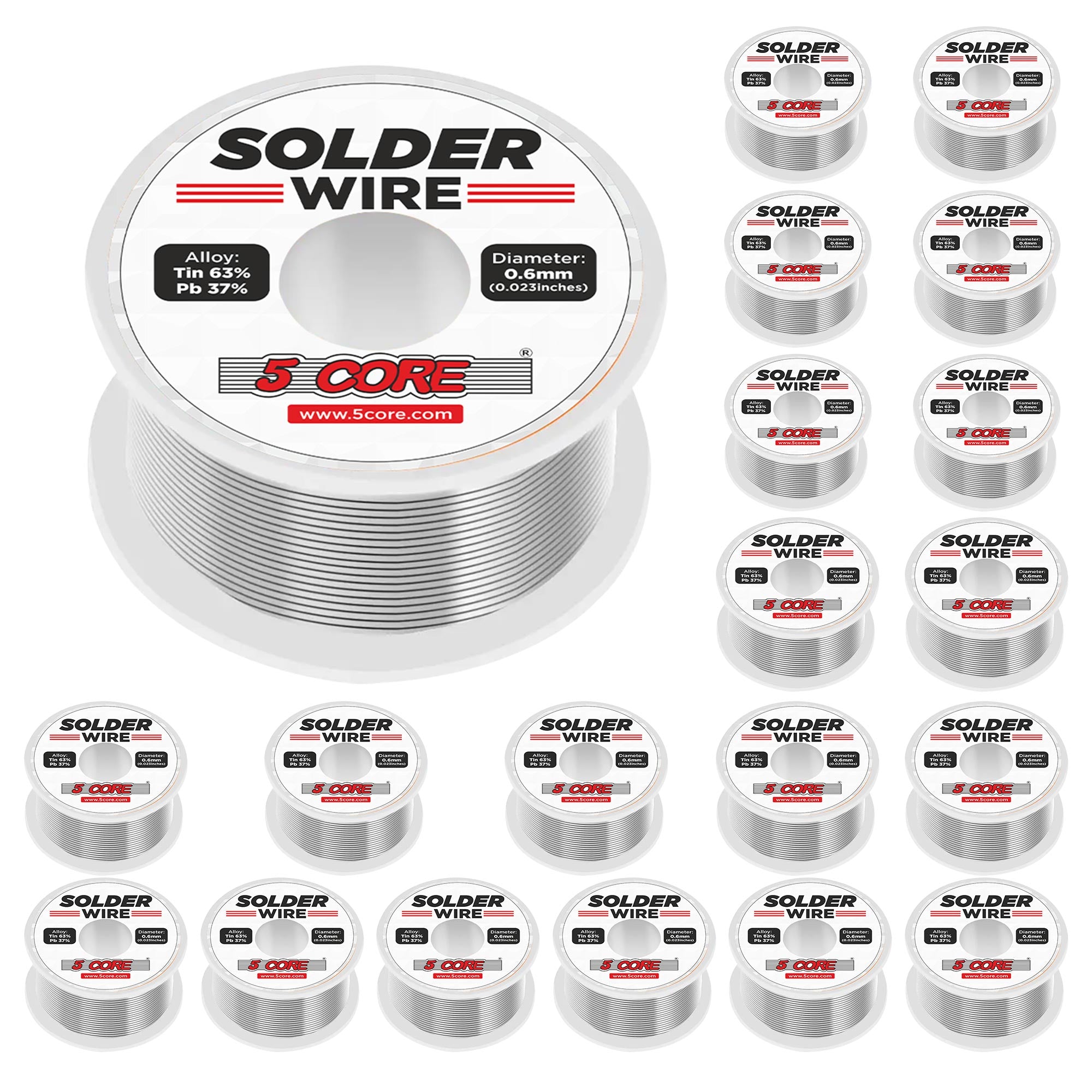 5 Core Solder Wire with rosin core for easy soldering, ideal for various applications including electronics and DIY projects.