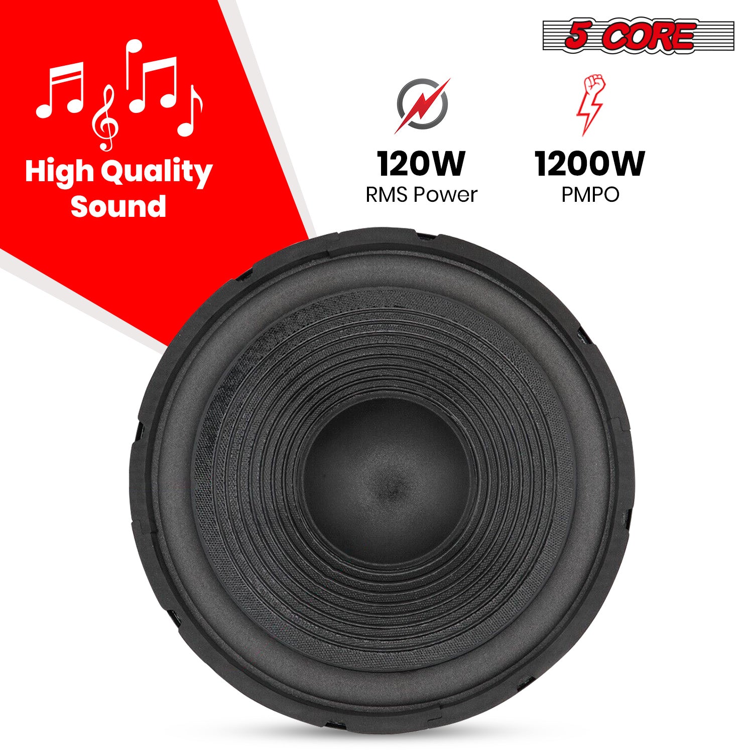 5Core 12 Inch DJ Subwoofer Speaker with robust design and powerful bass capabilities.