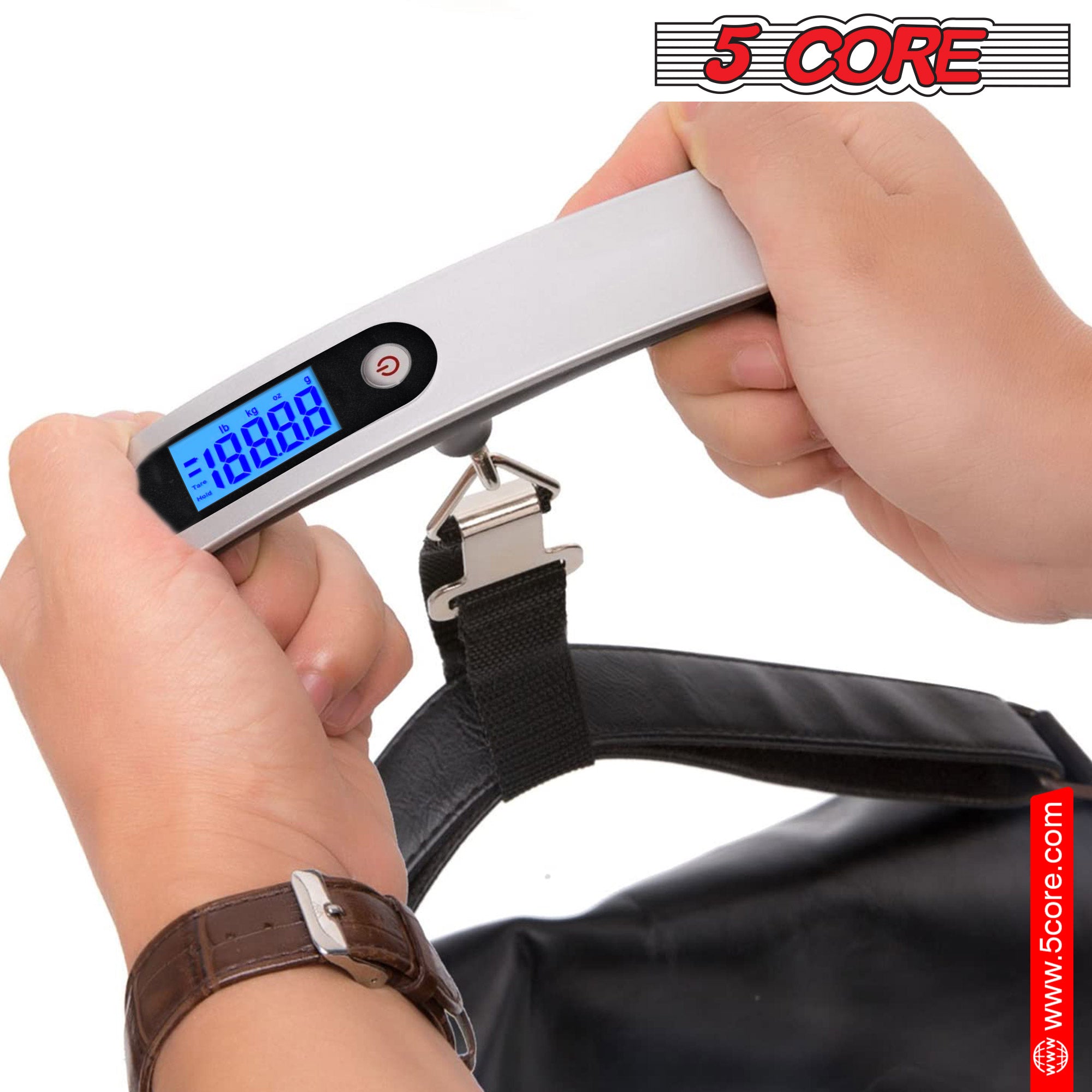 5Core Digital Luggage Scale with LCD display, designed for accurate weight measurement of travel bags and luggage.