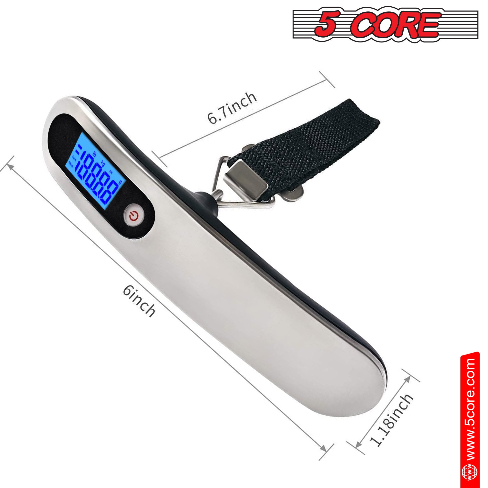 5Core Digital Luggage Scale with LCD display, designed for accurate weight measurement of travel bags and luggage.