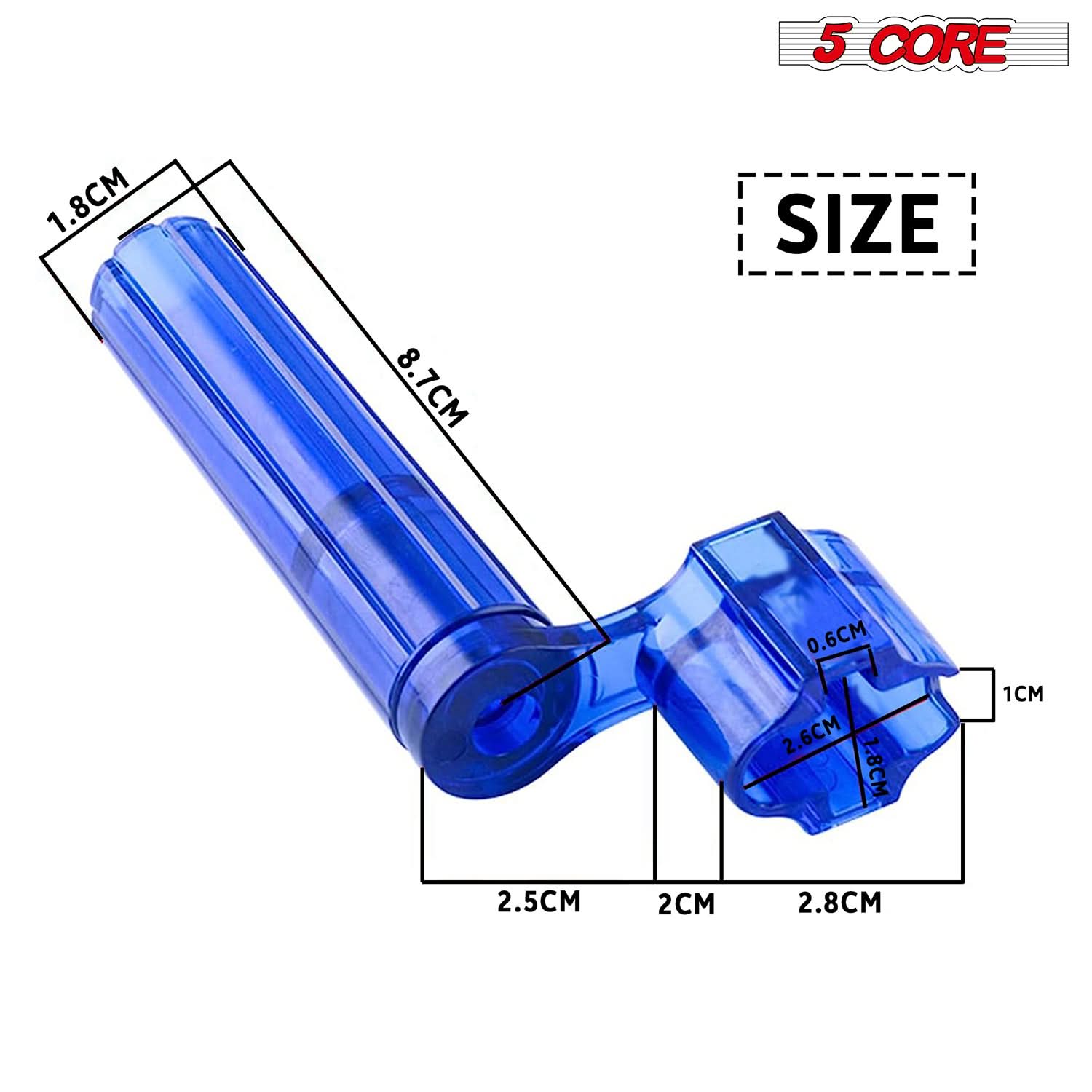5Core Guitar String Winder in blue color, ergonomic design for easy string changes.