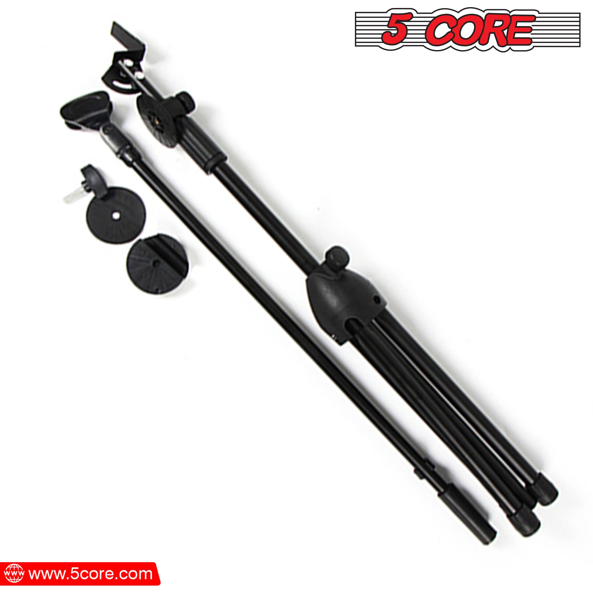 5Core Handheld Dynamic Microphone with Tripod Sheet Music Stand, showcasing a dynamic microphone and adjustable tripod stand for music sheets.