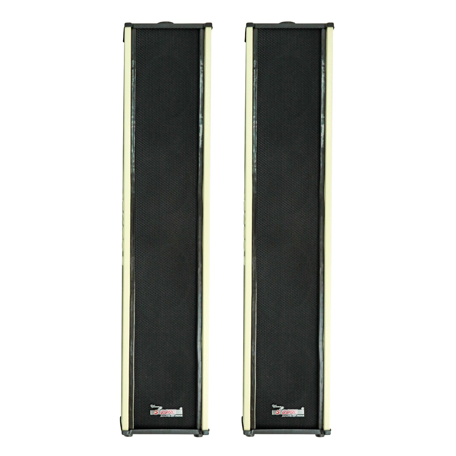 5Core Outdoor Speakers in a stylish setting, showcasing their sleek design and versatility for indoor and outdoor use.