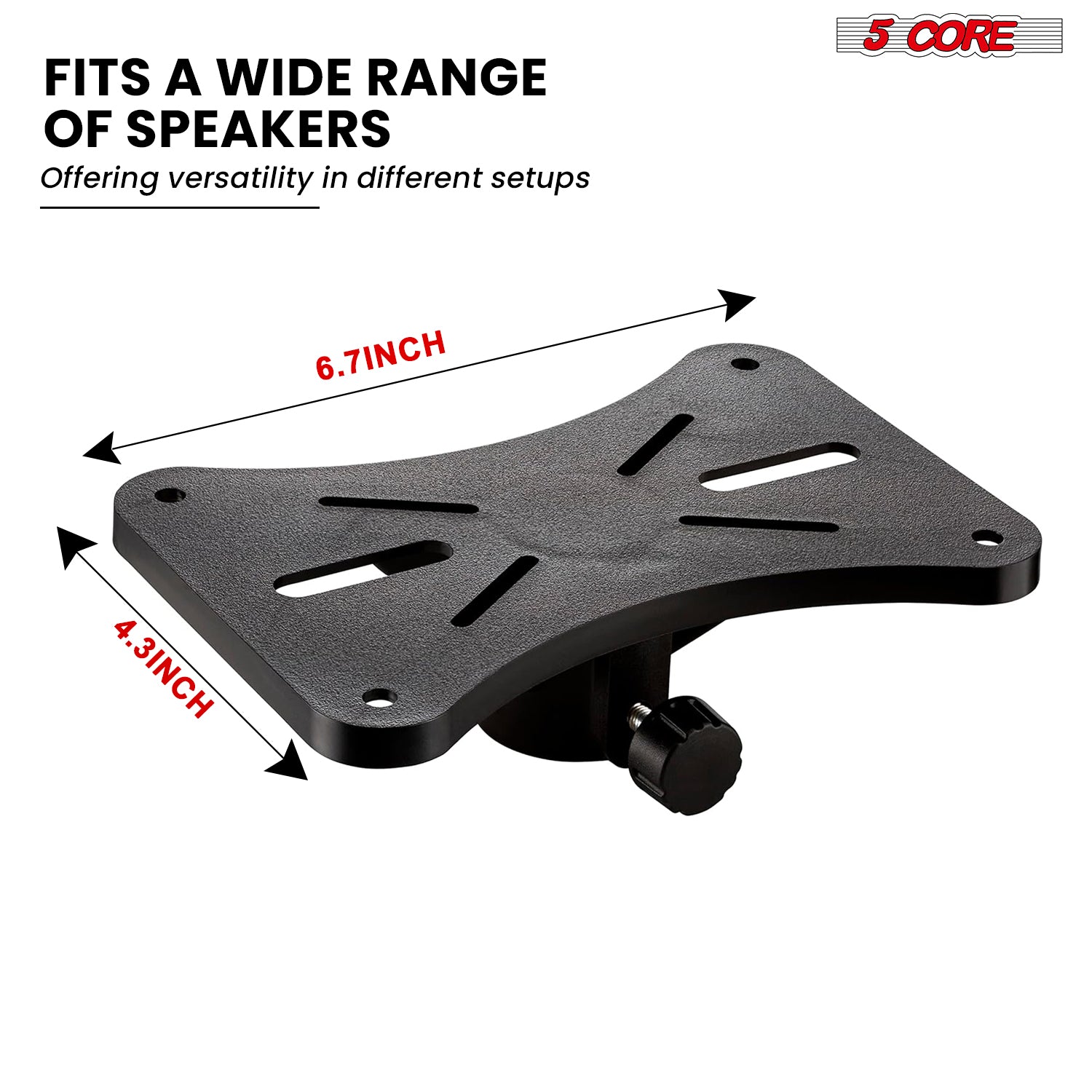 5Core Speaker Stand Tripod, adjustable height from 29 to 60 inches, sturdy metal construction, designed for DJs and studio monitors.