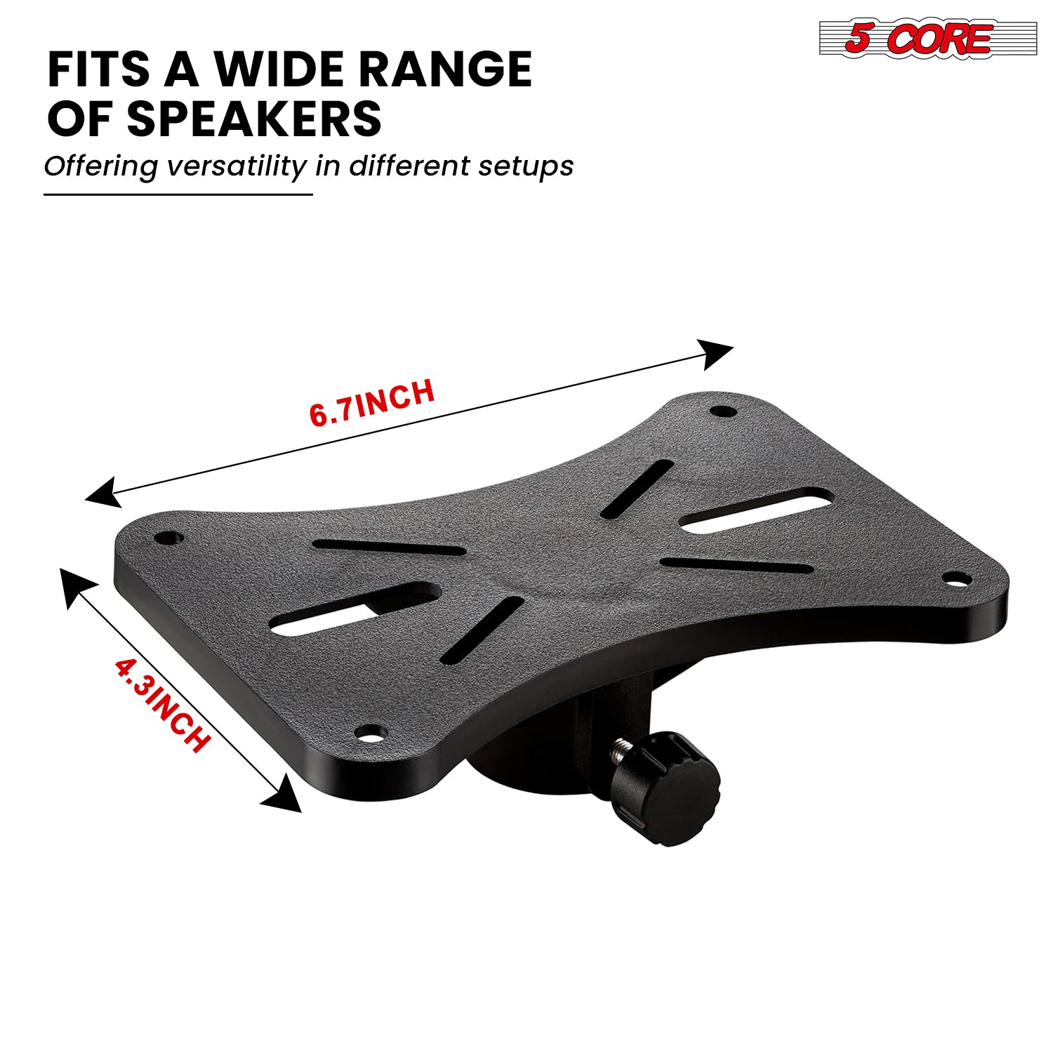 5Core Speaker Stand Tripod, adjustable height from 29 to 60 inches, sturdy metal construction, designed for DJs and studio monitors.