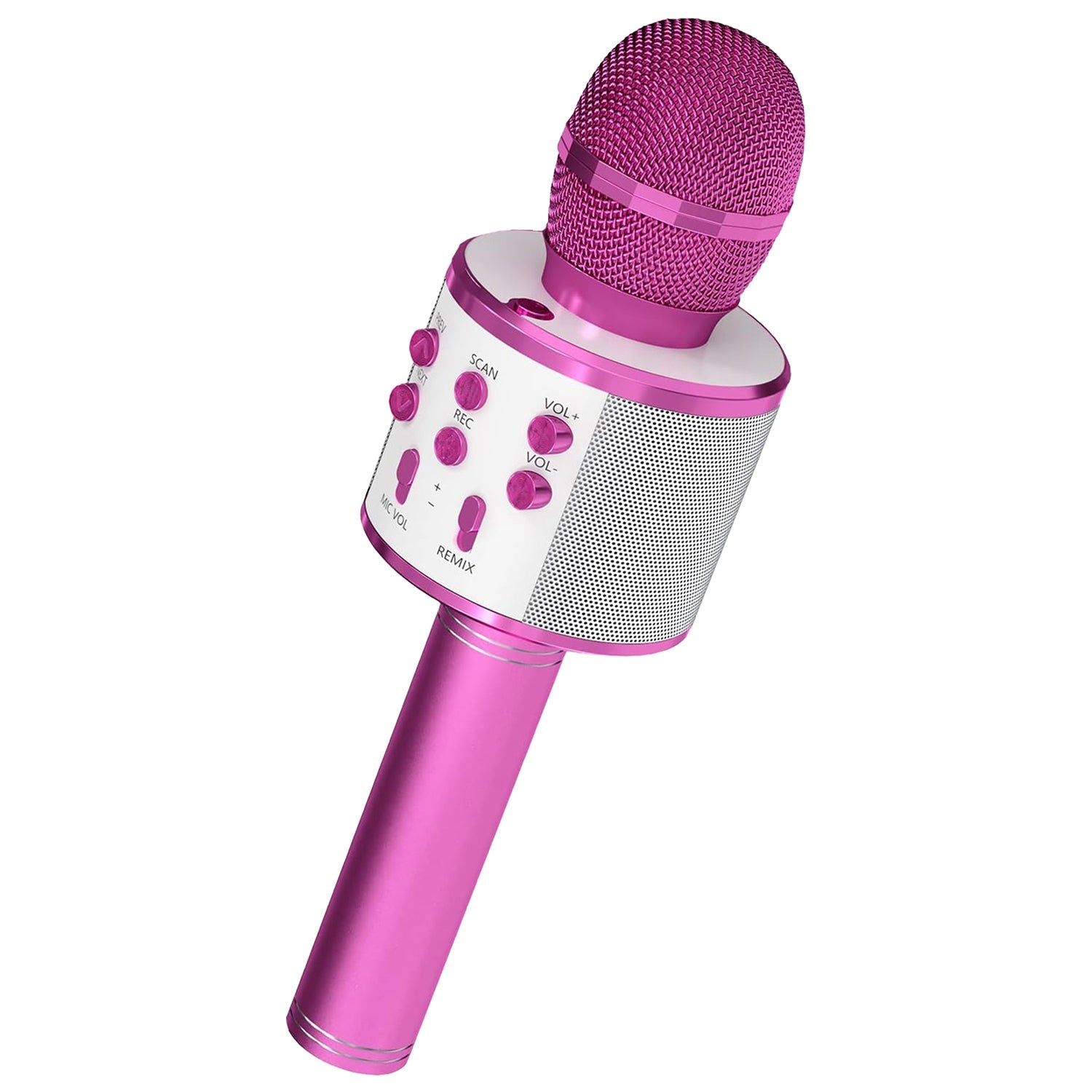 5Core Wireless Karaoke Microphone in black, showcasing its sleek design and built-in speaker features.