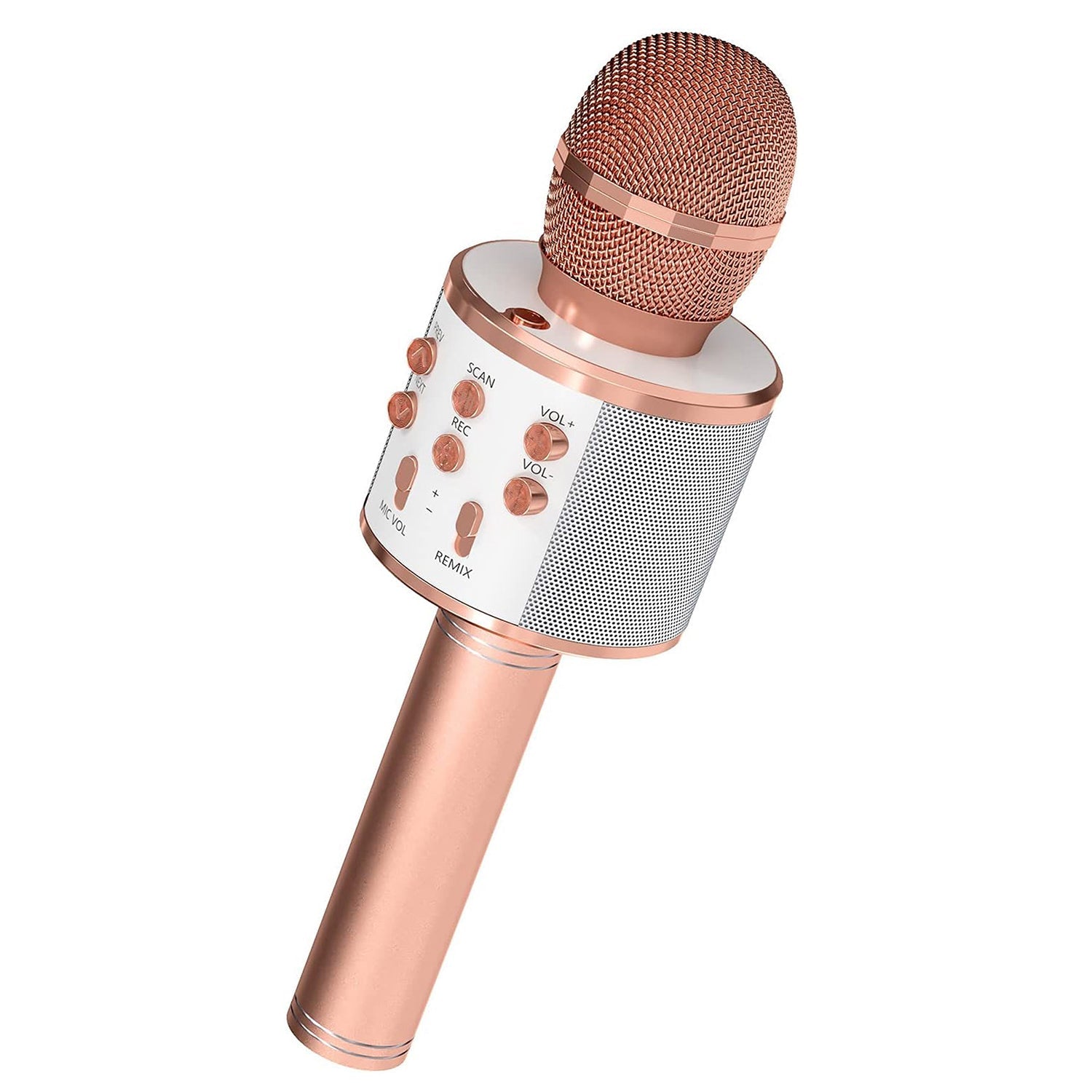 5Core Wireless Karaoke Microphone in black, showcasing its sleek design and built-in speaker features.