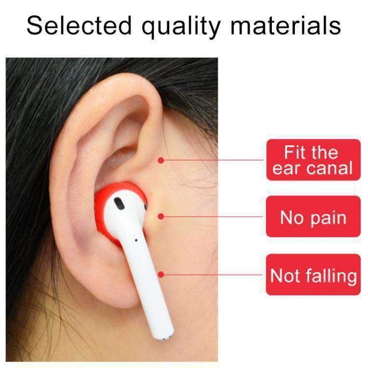 Amzer Wireless Bluetooth Earphone Silicone Ear Caps designed for Apple earphones, showcasing their soft silicone material and ergonomic design for comfort.