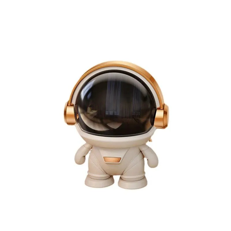 Astronaut Bluetooth Speaker in White Gray and White Gold, showcasing its compact design and modern aesthetics.