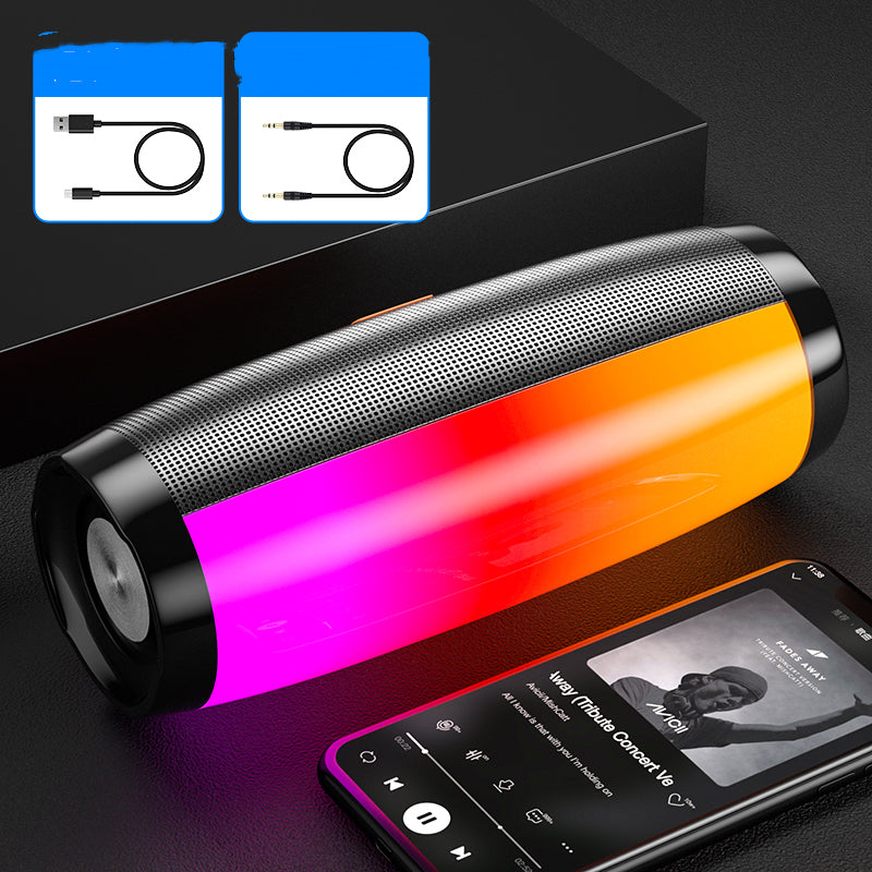 High-quality Bluetooth audio speaker in a portable design, showcasing its sleek shape and durable material.