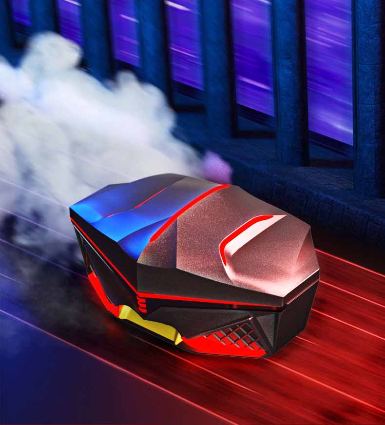 Bluetooth-compatible wireless headphones with ergonomic design and LED lighting effects, ideal for gaming and sports.