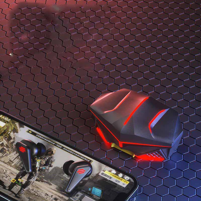 Bluetooth-compatible wireless headphones with ergonomic design and LED lighting effects, ideal for gaming and sports.