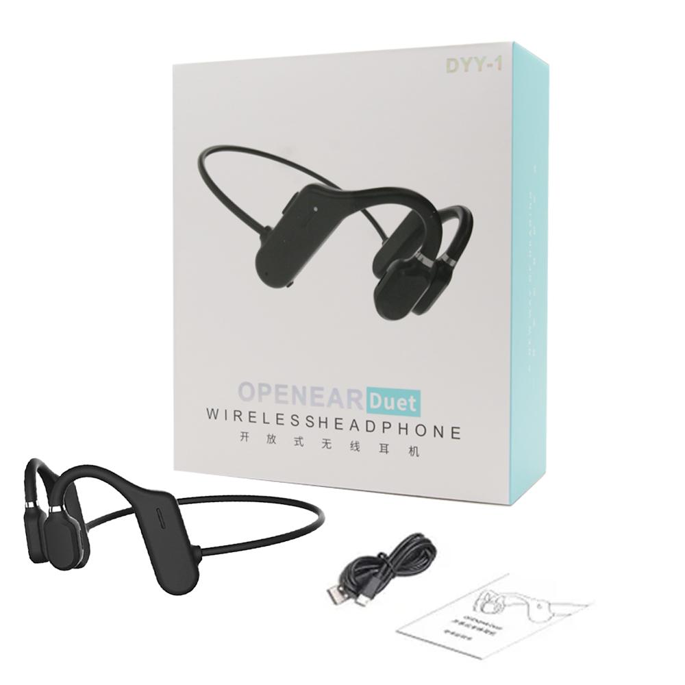 Bone Conduction Headphones in a sleek design, showcasing open ear technology for comfort and awareness during sports activities.
