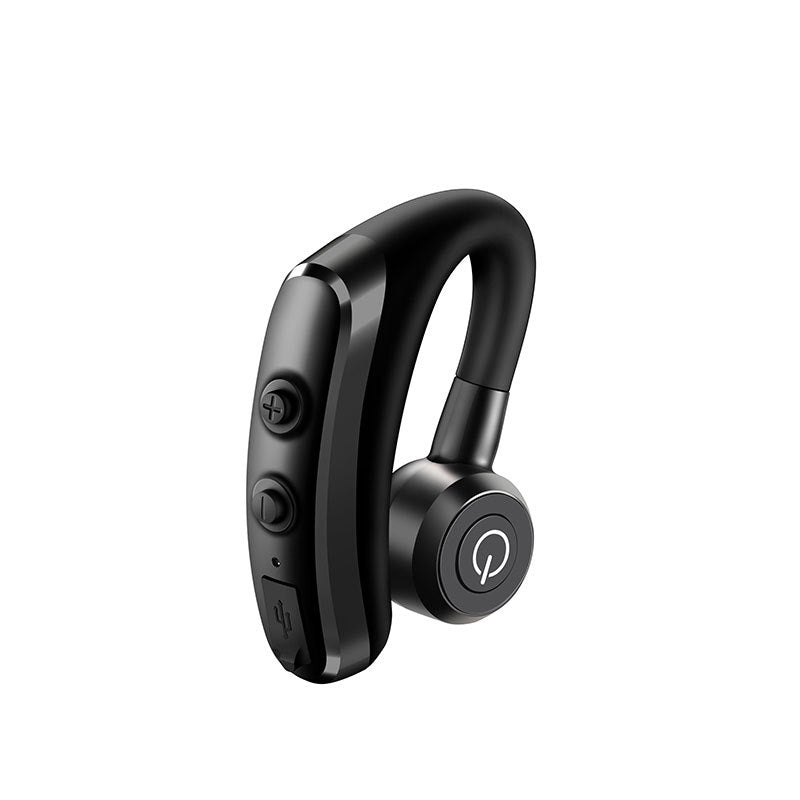 Business Bluetooth headset in black color, featuring a comfortable ear style design and advanced noise reduction technology.