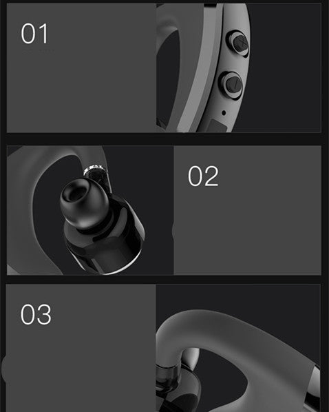 Business Bluetooth headset in black color, featuring a comfortable ear style design and advanced noise reduction technology.