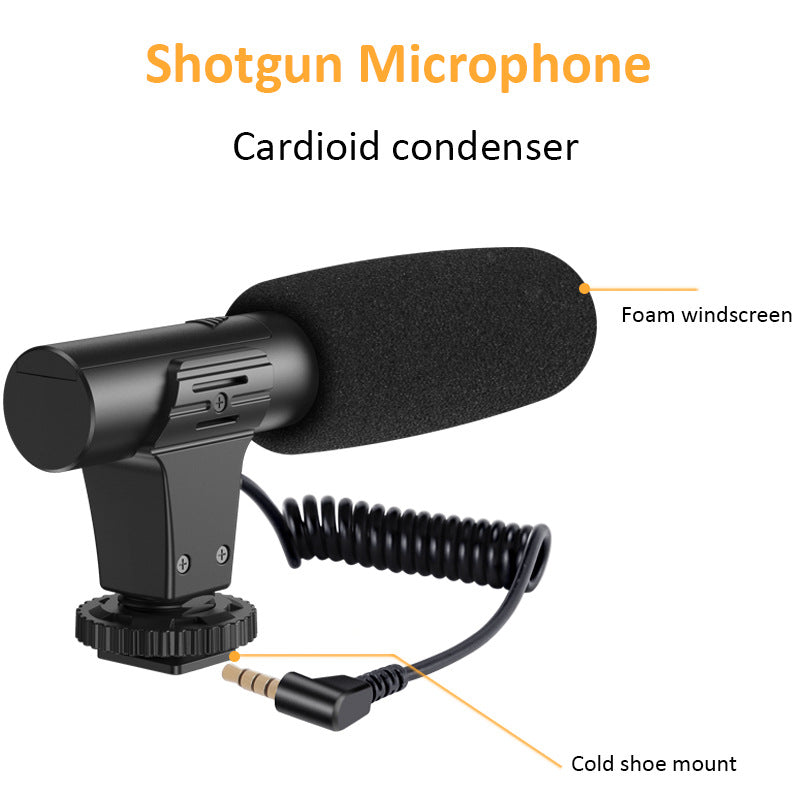 Camera Accessories with Desktop Tripod Light, featuring a black tripod head set and condenser microphone for enhanced photography and videography.