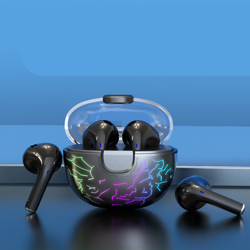 Capsule Wireless In Ear Cool Gradient Creative Earphones with a stylish gradient design and compact charging case.