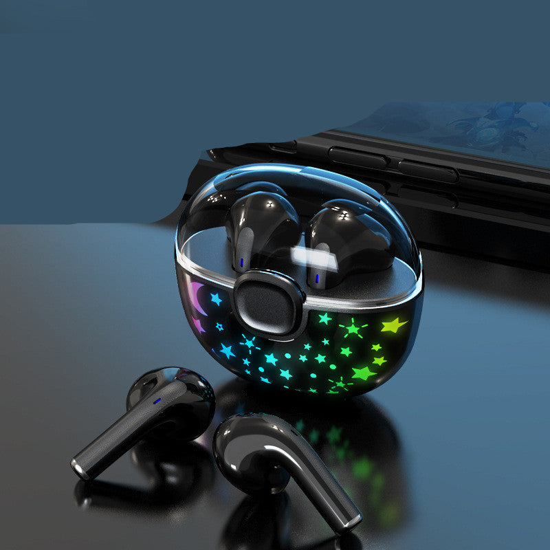 Capsule Wireless In Ear Cool Gradient Creative Earphones with a stylish gradient design and compact charging case.