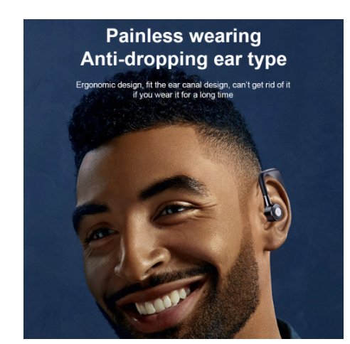 Digital Display Business Earphone with Charging Compartment showcasing sleek design and accessories.