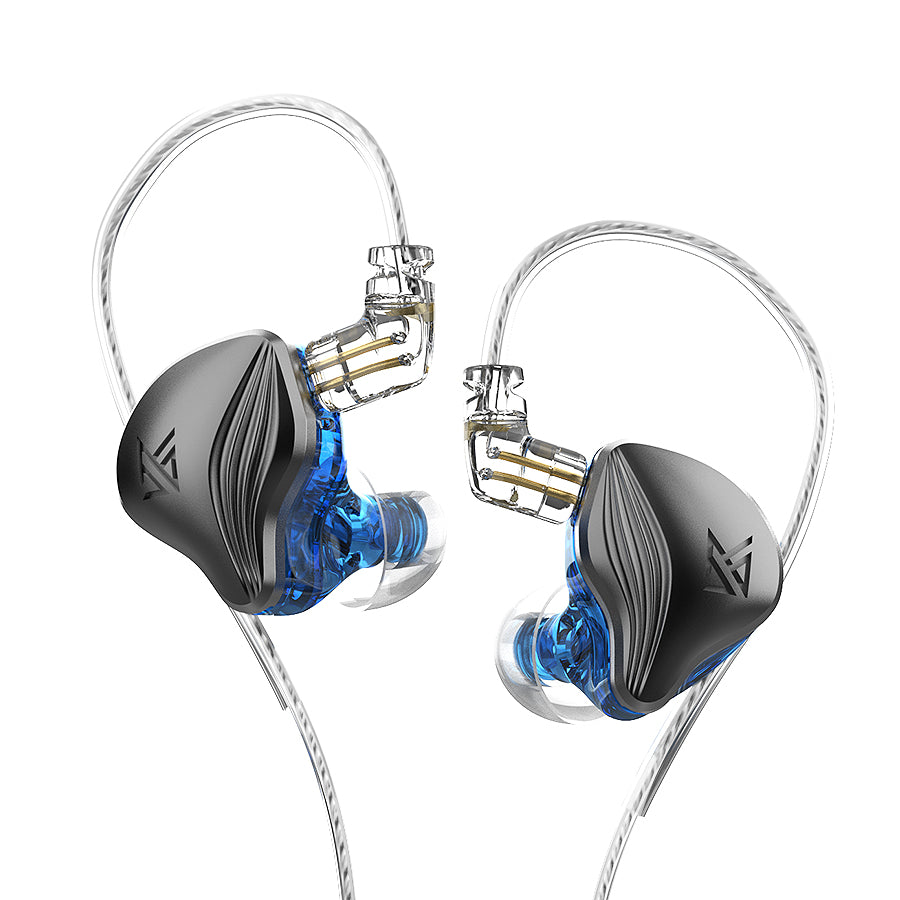 Electrostatic Dual Magnetic HIFI Wired In-ear Earphone with silver-plated wire and silicone ear caps, showcasing its ergonomic design.