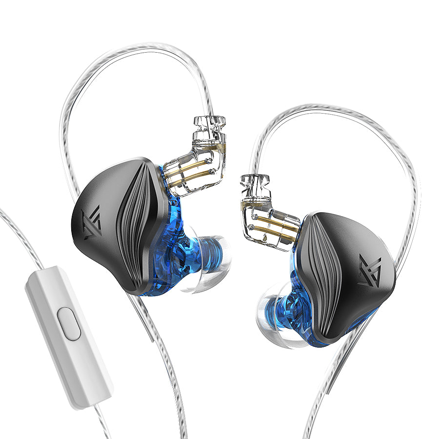 Electrostatic Dual Magnetic HIFI Wired In-ear Earphone with silver-plated wire and silicone ear caps, showcasing its ergonomic design.