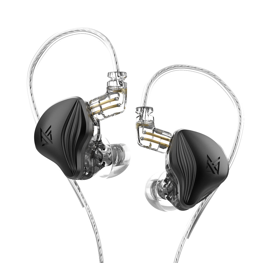 Electrostatic Dual Magnetic HIFI Wired In-ear Earphone with silver-plated wire and silicone ear caps, showcasing its ergonomic design.