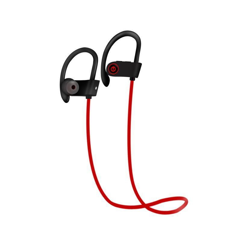 Fashion Wireless Sports Bluetooth Binaural In-ear Earphones in black, white, and red colors, showcasing their sleek design and comfort earbuds.