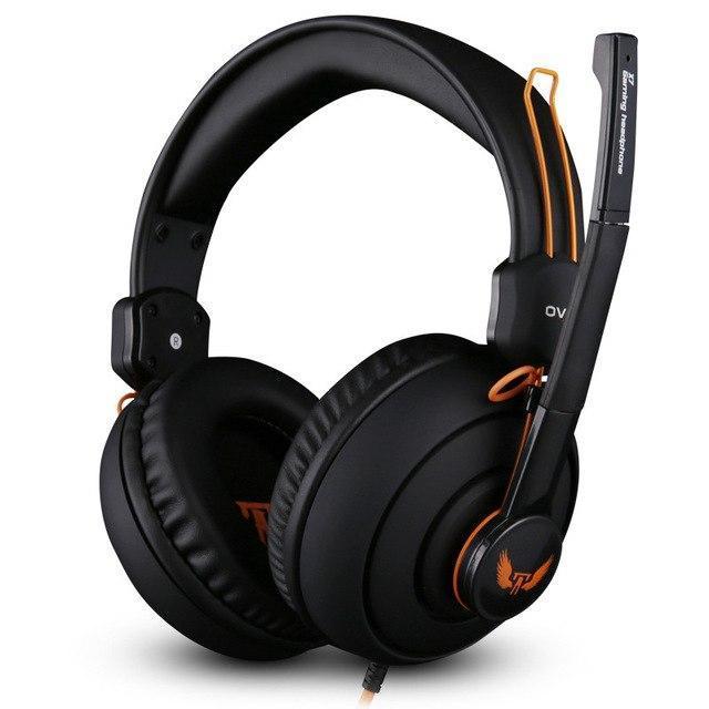 High Quality Computer Game Headset with a sleek design, featuring a comfortable ear cushion, dual 3.5mm jack, and an omnidirectional microphone for clear audio.