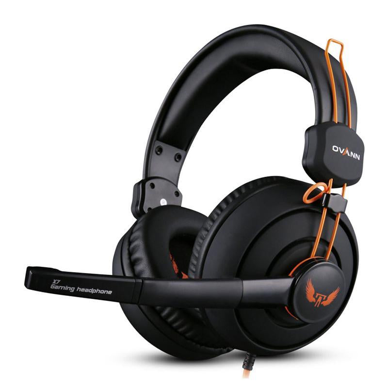 High Quality Computer Game Headset with a sleek design, featuring a comfortable ear cushion, dual 3.5mm jack, and an omnidirectional microphone for clear audio.