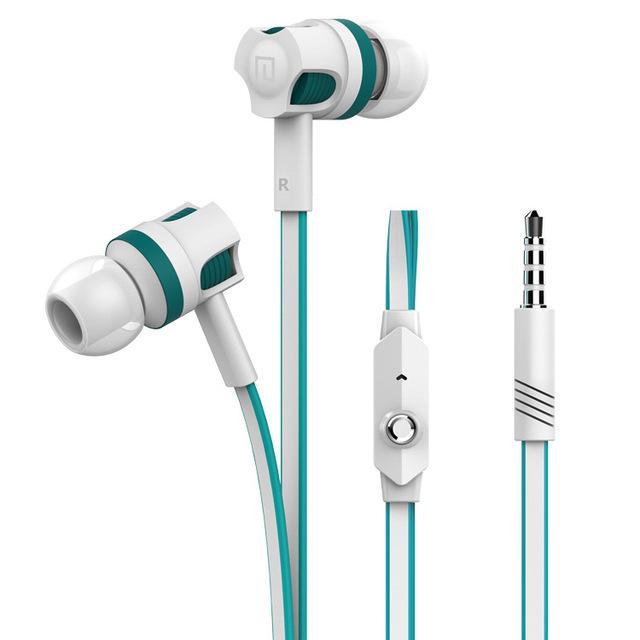 High Quality Noise Isolating In-ear Earphones with a sleek design, featuring a 3.5mm gold-plated plug and a built-in microphone for hands-free calling.