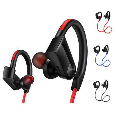 High Quality Sports Bluetooth Headset in black with ergonomic design, showcasing controls for music and calls, ideal for workouts.