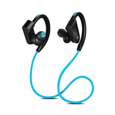 High Quality Sports Bluetooth Headset in black with ergonomic design, showcasing controls for music and calls, ideal for workouts.