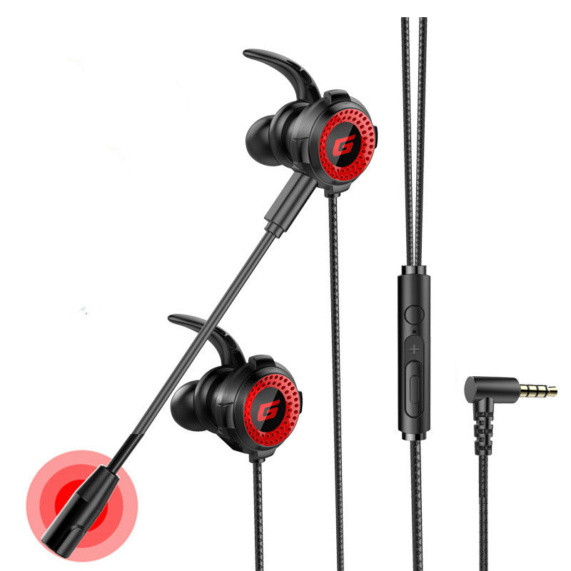 In-ear gaming headset with microphone and cable, featuring a sleek design and comfortable earplug style for immersive gaming experiences.