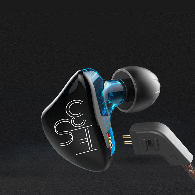 Iron In-ear Subwoofer headphones with wire control, featuring a sleek design and comfortable fit, ideal for gaming and music.
