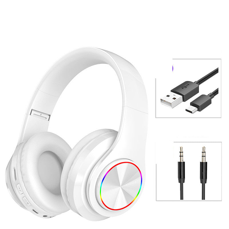 LED Wireless Bluetooth Headphones with colorful lights and sleek design, perfect for gaming and music.