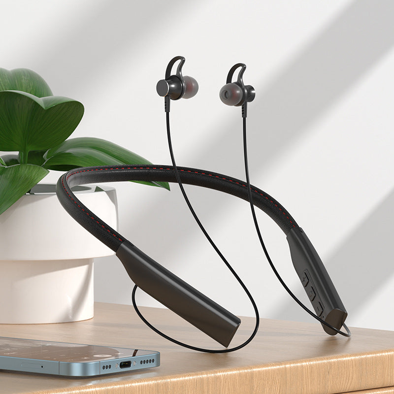 Magnetic Bluetooth Headset in hanging neck style, showcasing its sleek design and in-ear style for comfortable listening.